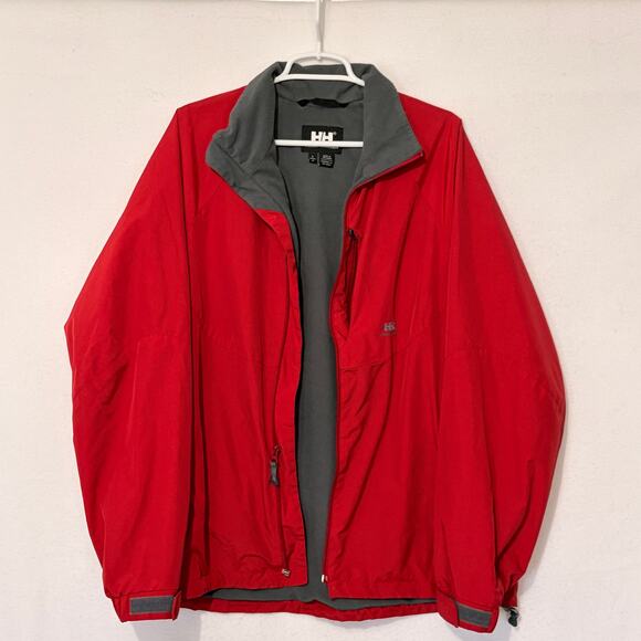 Helly Hansen Fleece Lined Jacket Mens Large Dark Red Lightweight Soft Shell - Picture 12 of 12